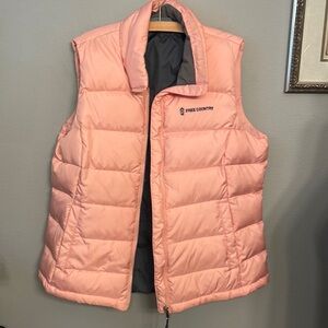 NWOT Free Country Vest PeachyPink Gray lining size L